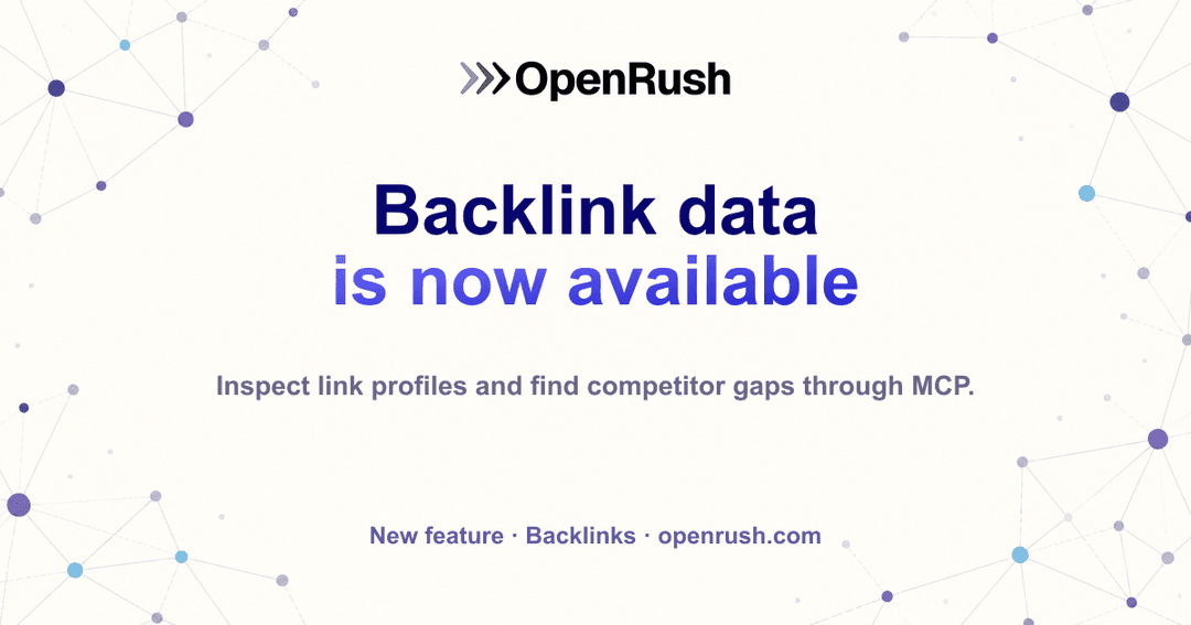 Backlink data is now available