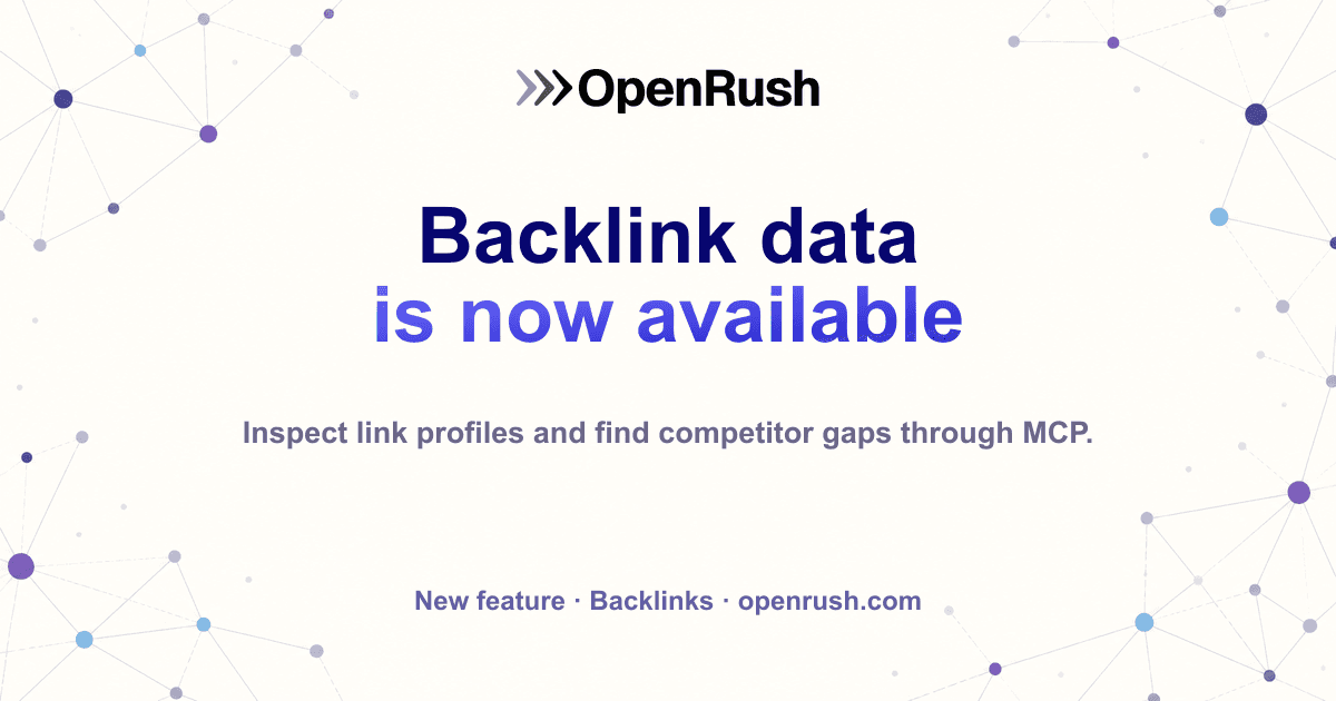 Backlink data is now available